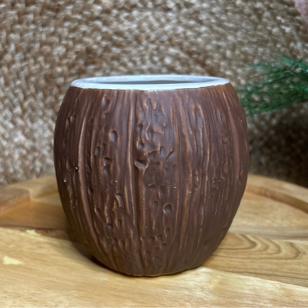 Vintage Orchids of Hawaii Realistic Coconut Tiki Mug